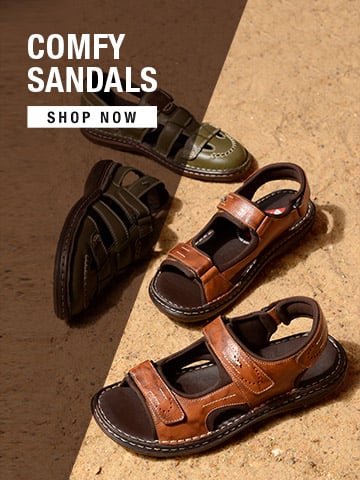 Buy LEE COOPER Black Leather Slipon Men's Sandals | Shoppers Stop