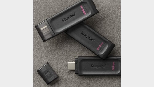 Buy Kingston DT70 64 GB Type-C USB 3.2 Flash Drive (Black) Online At Best  Price @ Tata CLiQ