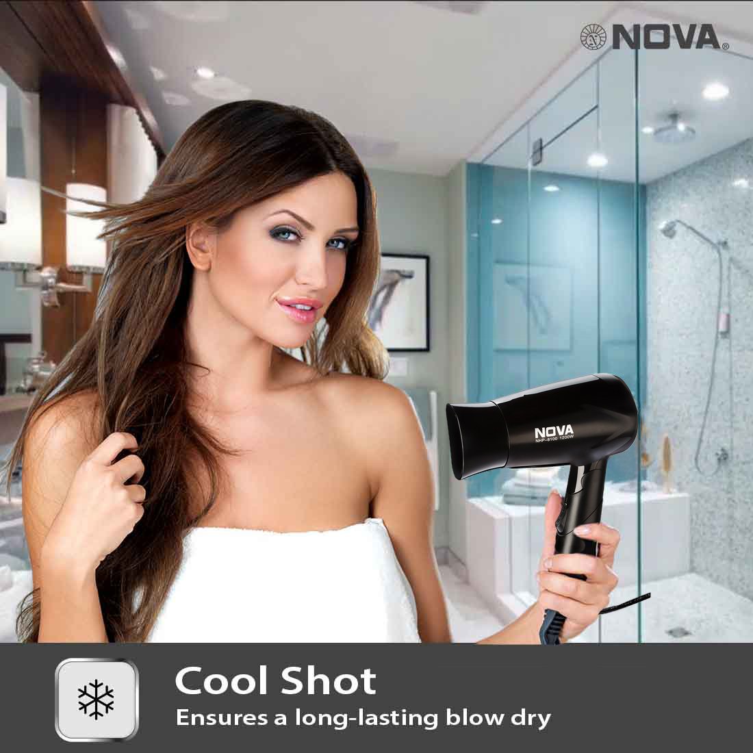 Buy Nova NHP 8100 1200W Corded Hair Dryer (Black) Online At Best Price @  Tata CLiQ